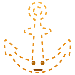 dotted line face and anchor