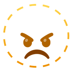 dotted line face and angry face