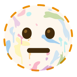 dotted line face and artist palette