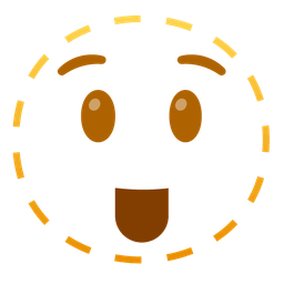 dotted line face and astonished face