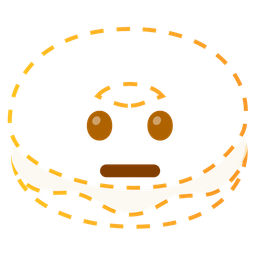 dotted line face and bagel