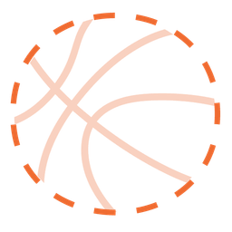 dotted line face and basketball