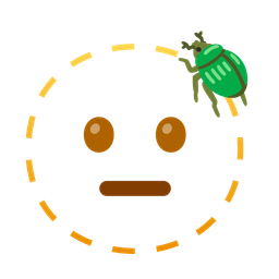 dotted line face and beetle