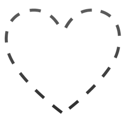 dotted line face and black heart