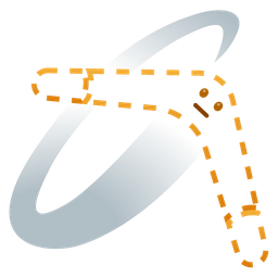 dotted line face and boomerang