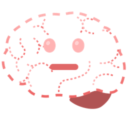 dotted line face and brain