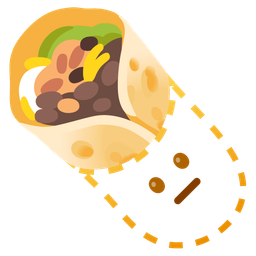 dotted line face and burrito