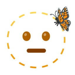 dotted line face and butterfly