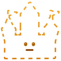 dotted line face and castle