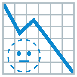 dotted line face and chart decreasing