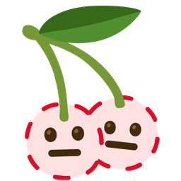 dotted line face and cherries