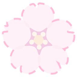 dotted line face and cherry blossom