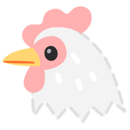 dotted line face and chicken