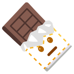 dotted line face and chocolate bar