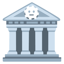 dotted line face and classical building