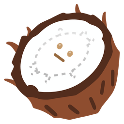 dotted line face and coconut