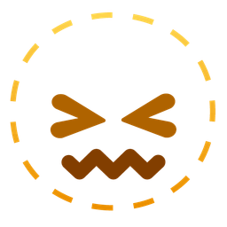 dotted line face and confounded face