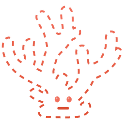 dotted line face and coral
