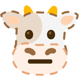 dotted line face and cow face