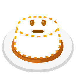 dotted line face and custard