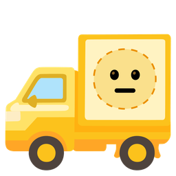 dotted line face and delivery truck