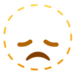 dotted line face and disappointed face