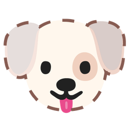 dotted line face and dog face