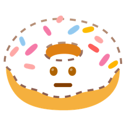 dotted line face and doughnut