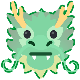 dotted line face and dragon