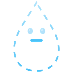 dotted line face and droplet