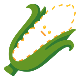 dotted line face and ear of corn