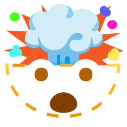 dotted line face and exploding head