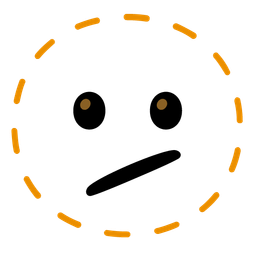 dotted line face and face with diagonal mouth