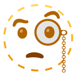 dotted line face and face with monocle