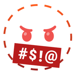 dotted line face and face with symbols on mouth