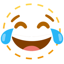 Dotted line face and Face with tears of joy