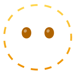 dotted line face and face without mouth
