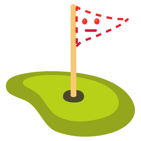 Dotted line face and Flag in hole