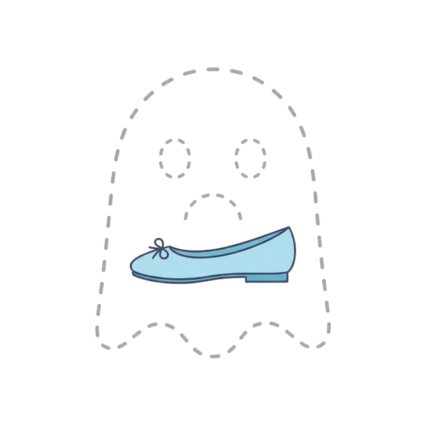 Dotted line face and Flat shoe