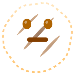 dotted line face and flatbread