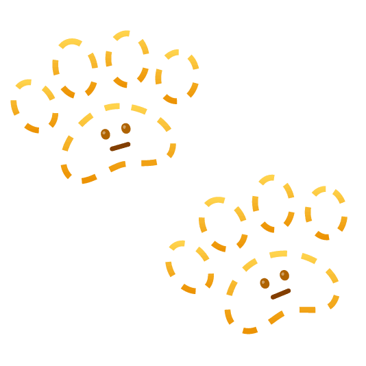 Dotted line face and Footprints