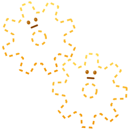 dotted line face and gear
