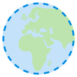 dotted line face and globe showing Europe-Africa