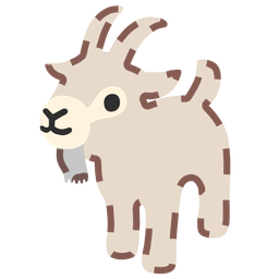 dotted line face and goat