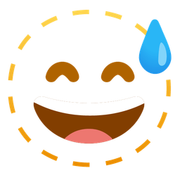 Dotted line face and Grinning face with sweat