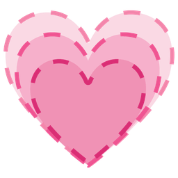 dotted line face and growing heart