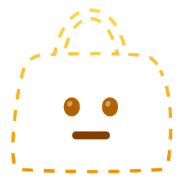 dotted line face and handbag