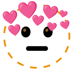 dotted line face and heart with arrow