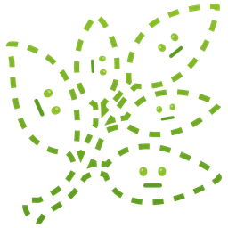 dotted line face and herb