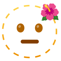 dotted line face and hibiscus